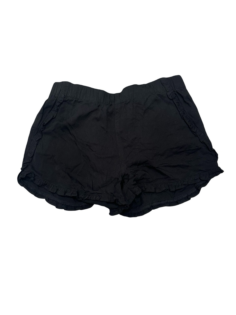 EUC Rockets of Awesome Girls Size 10 Black Ruffle-Trim Shorts